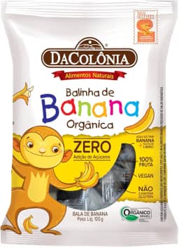 BALA DE BANANA ORGANICA ZERO 100g