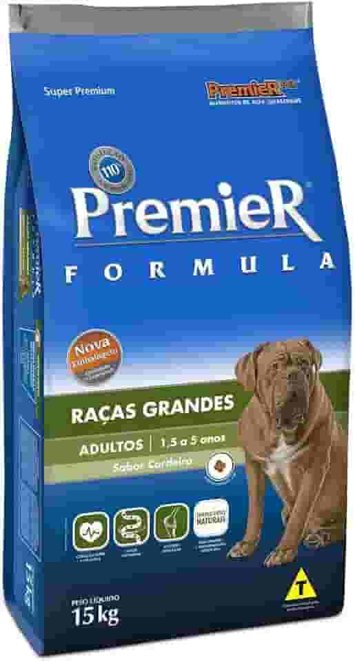 Ração Premier Fórmula para Cães Adultos de Raças Grandes Sabor Cordeiro, 15kg Premier Pet Raça Adulto,