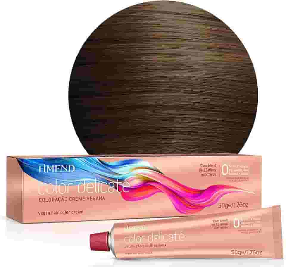 Coloração Amend Color Delicaté, 50g, Livre De Gluten, Parabenos E Óleo Mineral, Livre De Ppd* E Amônia, Hipoalergênica E Demartologicamente Testada, Proteção Contra O Ressecamento, Nutrição Avançada E Controle Do Frizz (8.4 Louro Claro Acobreado)