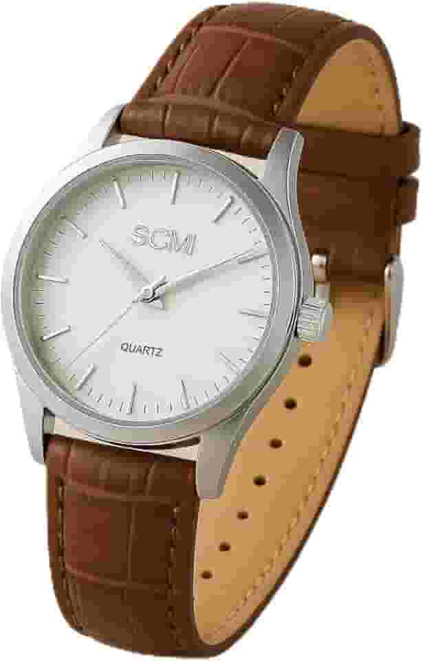 Relogio feminino de Quartzo Clássico, Pulseira de Couro, Mostrador Branco, Pulso Social, Analogico, estiloso, elegante moderno