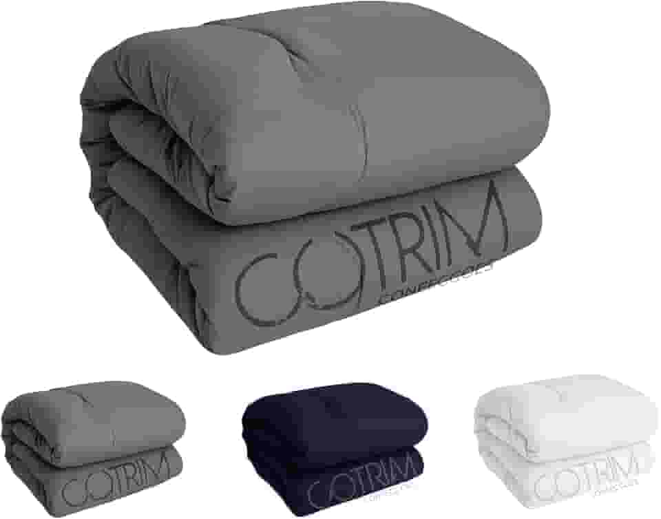 Edredom CASAL Algodao 200 FIOS Avulso Dupla face HOTEL POUSADA (CINZA, CASAL/QUEEN)