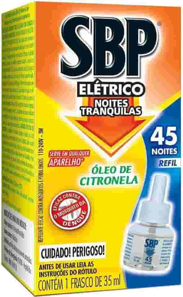SBP Repelente Elétrico Líquido 45 Noites Citronela Refil 1 unidade 35ml