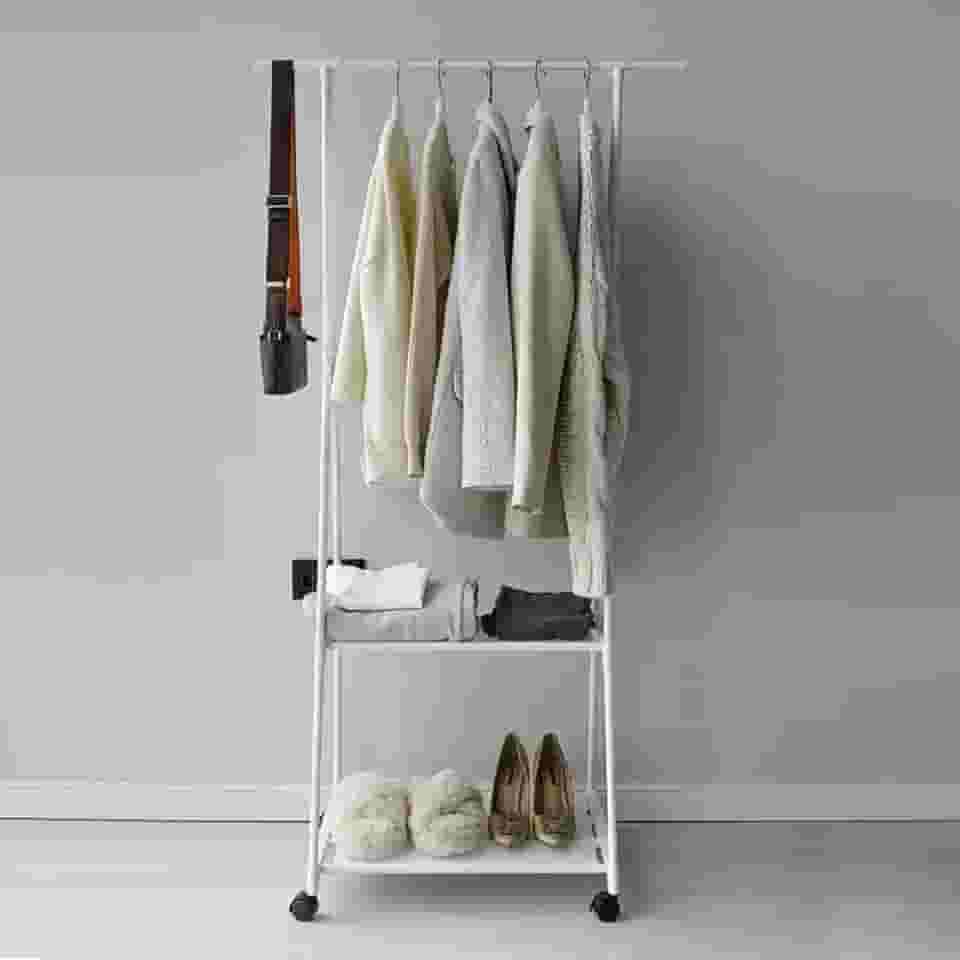 Arara Organizadora Cabideiro de Roupas Sapateira Prateleira Com Rodas