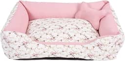 Cama para Cachorro Médio 60X50 Com Zíper Estampa Floral Rose