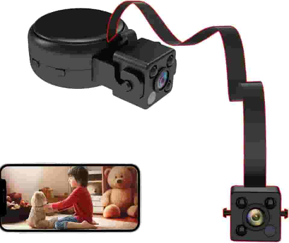 Pefemnio Mini câmera espiã com 1080p, câmera oculta WiFi, aplicativo, detecção de movimento para casa, interior, bebê, cão, gato (C)