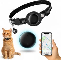 COLEIRA PARA GATO COM RASTREADOR inteligente smart tag, ajustável, refletiva, à prova d'água, anti-enforcamento com fecho de segurança, compatível com ANDROID Google Find Hub (KIT PARA ANDROID)