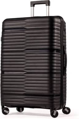 Mala Grande De Viagem 32Kg Polipropileno 8 Rodas 360 Giratória Para Despachar Rígida Leve Tamanho G Viajem Internacional Resistente (PRETO, GRANDE)