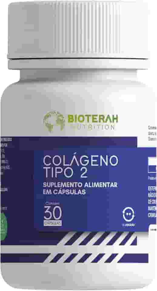 Colágeno Tipo 2 Em Cápsulas BIOTERAH Suplemento Alimentar Vitaminas Articulações