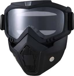 BROYEUR Máscara de Paintball Antiembaçante, Máscara Tática Facial Completa Óculos Destacáveis para Motocicleta Ciclismo Esqui Halloween Jogo Cs Cosplay (Claro)