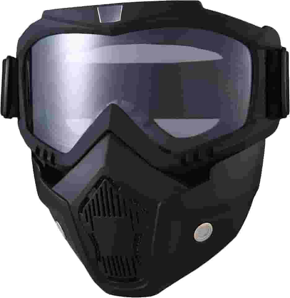 BROYEUR Máscara de Paintball Antiembaçante, Máscara Tática Facial Completa Óculos Destacáveis para Motocicleta Ciclismo Esqui Halloween Jogo Cs Cosplay (Claro)