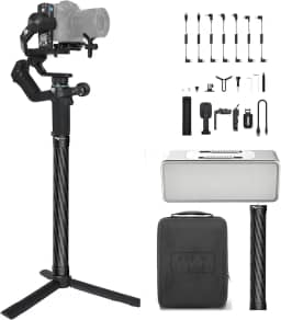 FeiyuTech Estabilizador de Câmera Scorp-Mini 2 Kit com Luz de Rastreamento/Preenchimento Ai, Estabilizador de Cardan de 3 Eixos para Câmera Sem Espelho, Câmeras Compactas, Câmera de Ação, Smartphone,