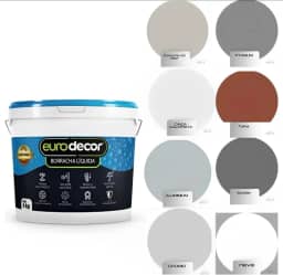 Borracha Líquida Eurodecor Tinta Impermeabilizante Flexível Versátil Resistente 4 KGs (ALUMINIUM)