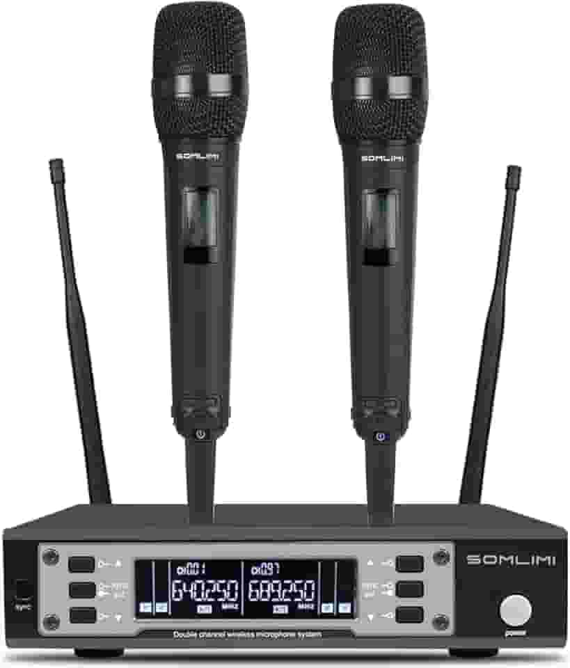 SOMLIMI original EW135G4 Sem Fio Microfone Profissional para Cantares Performances dePalco Karaoke Conferenciada lgreja Palestr (135-Black)