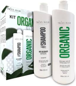Escovas Semi Definitiva Troia Hair Organica 2 X 1000ml Cabelo Liso Sem Formol Em 12x S/Juros