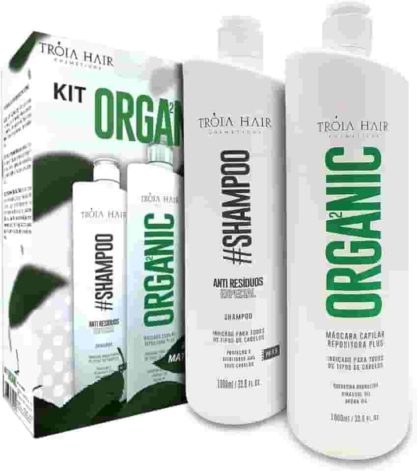 Escovas Semi Definitiva Troia Hair Organica 2 X 1000ml Cabelo Liso Sem Formol Em 12x S/Juros