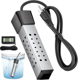 Aquecedor de água de imersão, aquecedor de piscina para piscina inflável, aquecedor de banheira de hidromassagem portátil com proteção de aço inoxidável e termômetro digital LCD, calor rápido de água