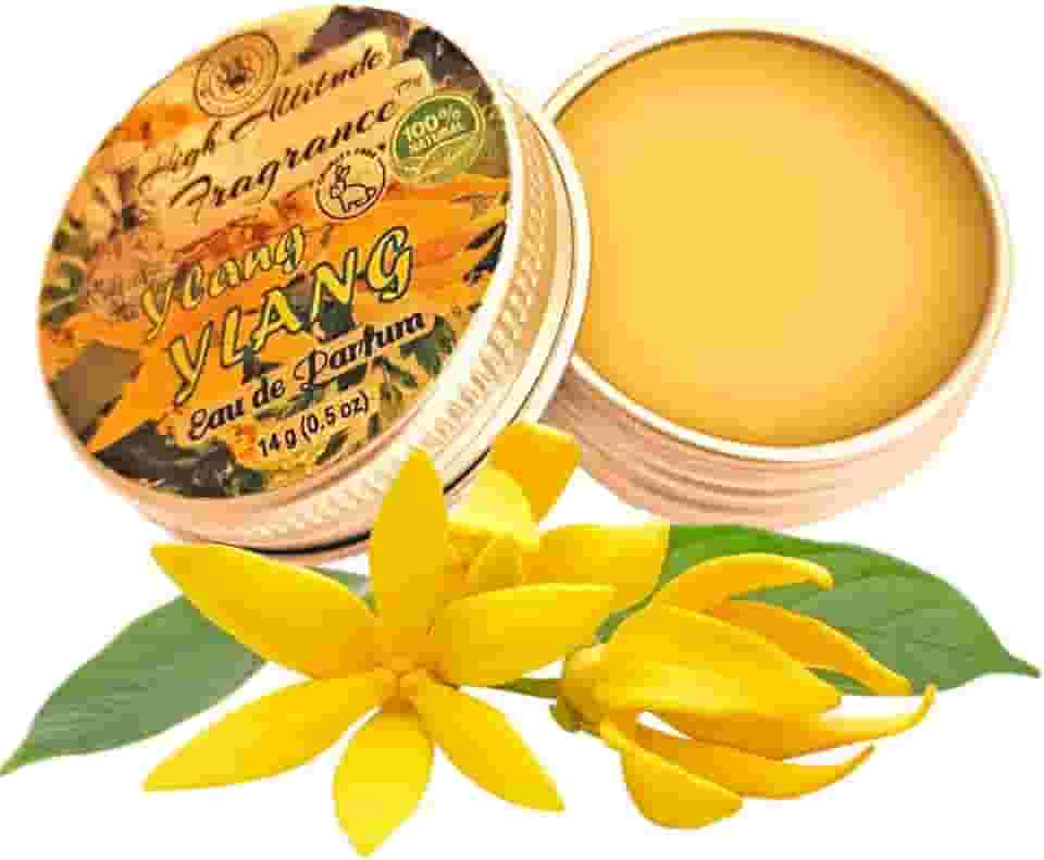 YLANG-YLANG Perfume - Eau de Parfum - Bálsamo Sólido - Óleos Essenciais de Aromaterapia (Cananga odorata, Tangerina, Jasmim, Jacinto, Neroli, Linden, Limão) Fragrância Natural, Viagem, Favores,