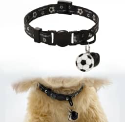 Coleiras para filhotes de cachorro com sino breakaway coleira de identificação de gato ajustável com estampa de futebol