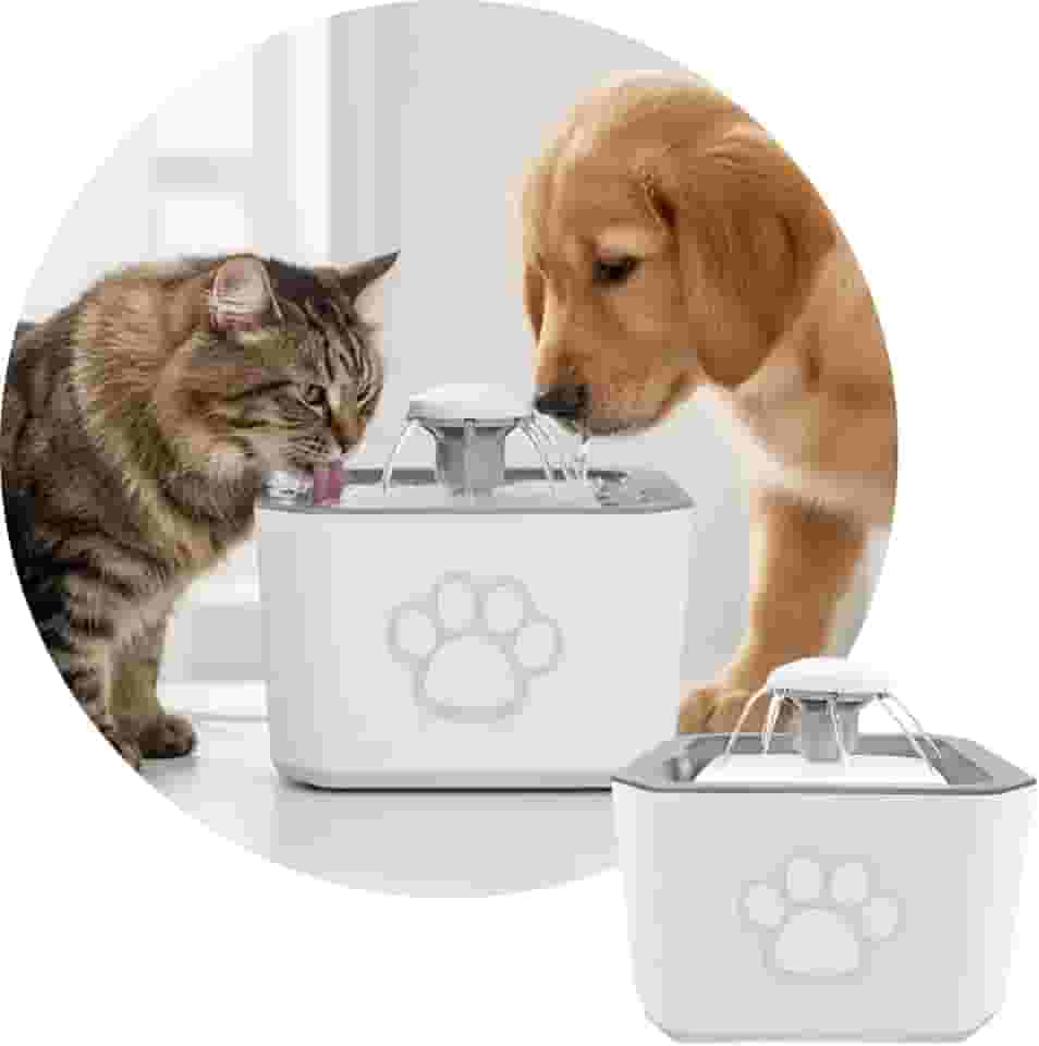 STYD Bebedouro para Pets, 2.5L, Fonte de Água para Cães e Gatos, Ultra Silencioso com 3 Fluxos de Água, Bomba Submersa, Cabo USB e 2 Filtros