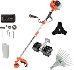 Roçadeira Profissional 65CC a Gasolina, Motor 2 Tempos 3HP, com Enxada Rotativa e Derriçadeira de Café, Kit de Reposição e Manutenção Rápida