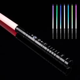 ZNLVZSH Sabre de luz Dueling, RGB 7 cores com 1 configuração de efeito sonoro, alça de metal LED Jedi Sith Saber, presente para adultos e crianças, presente de cosplay de festa Star-Wars, 1 peça preta