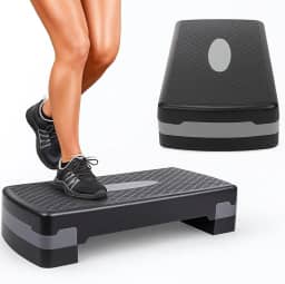 Step Academia Ajustável 2 Níveis Antiderrapante Portátil Resistente – Plataforma Stepe Fitness Funcional Ginástica Aeróbico Exercícios em Casa ou Academia 68x28 cm Altura 10/15 cm