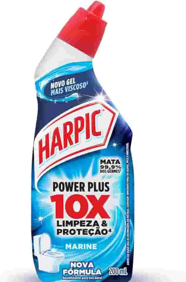 Harpic Desinfetante Sanitário Líquido Power Plus Desodorizador 200Ml Preto