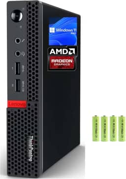 Lenovo Computador Desktop Mini Business Thinkcentre M625Q, Amd Dual-Core A4-9120C, 8 Gb De Ram, Ssd Pcie 128 Gb, Radeon R4, Rj-45, Portas Vídeo, Usb, Windows 11 Pro, Preto, Com Bateria