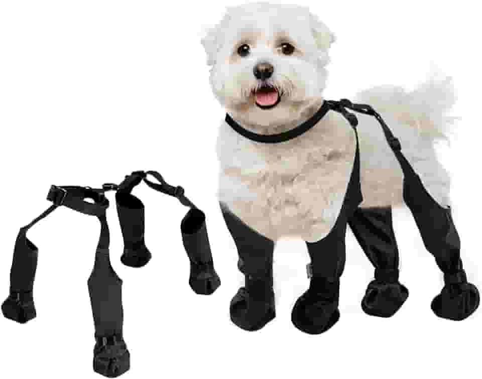 Botas impermeáveis para cães, protetor de pata de cachorro para cães pequenos e médios, botas ajustáveis para cães para caminhadas ao ar livre, sapatos macios para cães protetores de patas