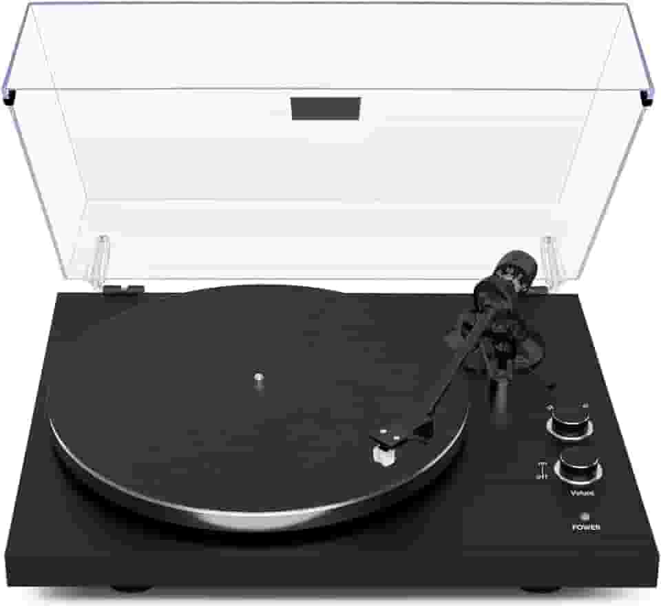 VEDO Toca-Discos Profissional com Bluetooth Bidirecional para Vinis 7/10/12 Polegadas, 2 Velocidades (33/45 RPM), Saída RCA, Design em Madeira e Adaptador 12V Incluso - Colecionadores 110V/220V