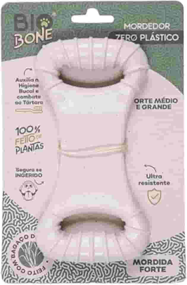 Mordedor Natural Biobone Osso Brinquedo Cães Roer Cães Médio Mordida Forte Fibra de Cana de Acúcar sem plático