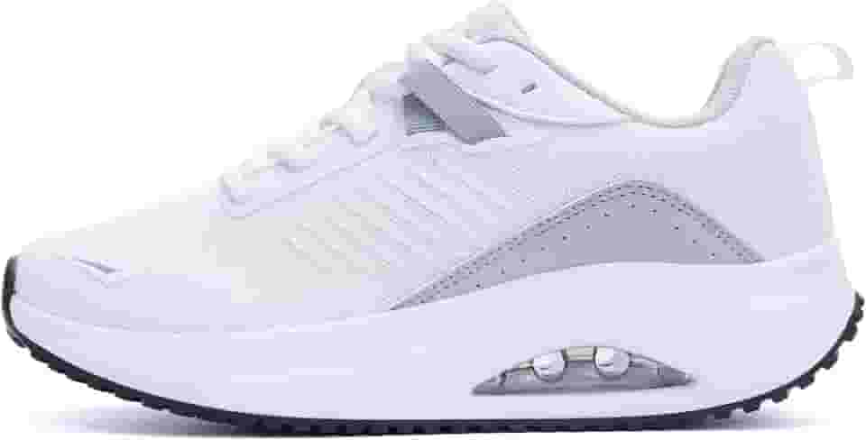 Tênis de caminhada feminino ortopédico para fascite plantar tênis moderno com suporte de arco para alívio da dor nos pés o dia todo em pé EUA 6-11, Cinza branco, 38