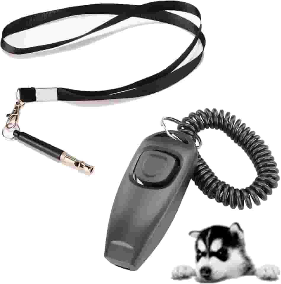 Kit Adestramento Pet Apito Ultrassônico E Clicker 2 Em 1 Cão