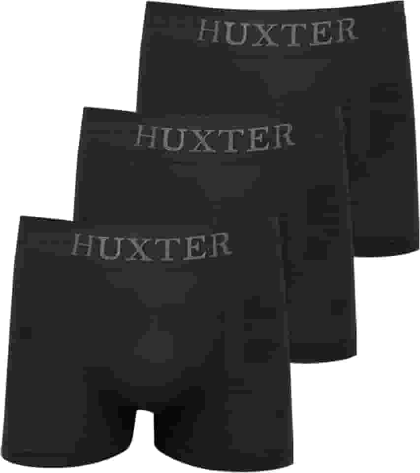 Kit 3 Cuecas Boxer Masculinas Microfibra Huxter Preto