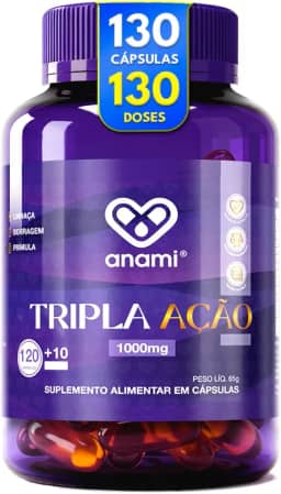 Óleo De Prímula + Linhaça + Borragem 1000mg | 130 Cápsulas
