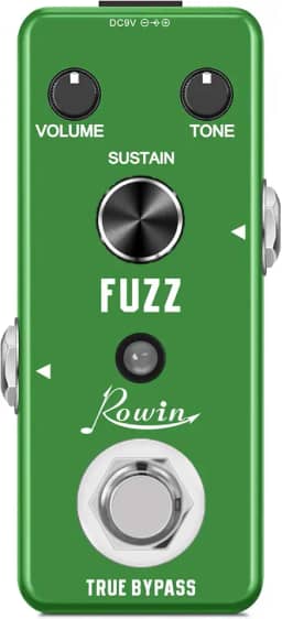 Rowin Pedal de efeito de guitarra eletrônica Fuzz analógica