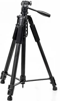 Tripe Profissional Semi-Hidraulica 180cm Para Cameras E Celulares Ideal Para Estabilizar Videos E Fotos - Com Tres Monopes Com Trava