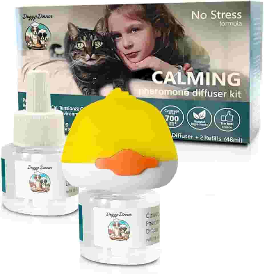 Difusor Calmante de Feromônios para Gatos com Feromônios para Alívio do Estresse - Redutor Natural de Estresse para Controlar Marcação e Agressão - Cobre 65 m² - Difusor Plug-In para Gatos (60 Dias)