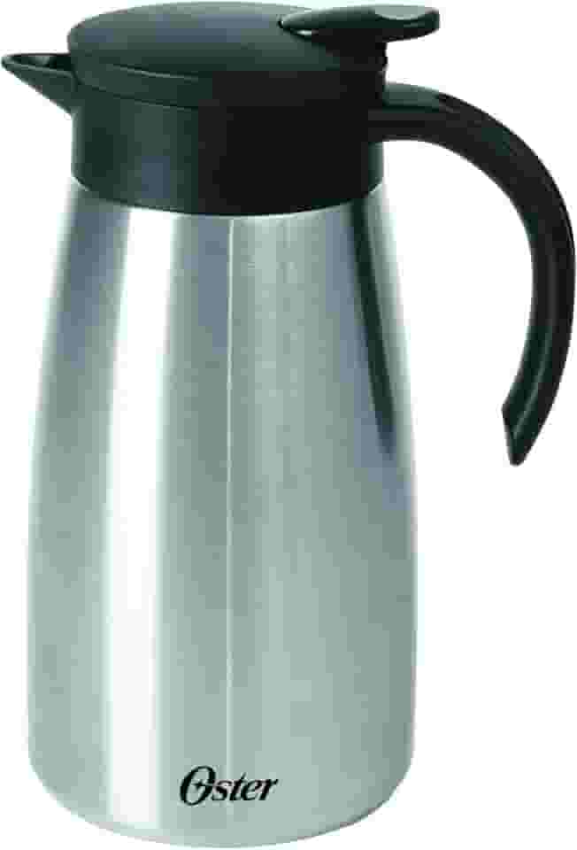 OSTER GARRAFA TÉRMICA EM AÇO INOX 1000ML CASSELBECK– CORPO E CÁPSULA EM AÇO INOXIDÁVEL E TAMPA COM ALÇA EM BAQUELITE