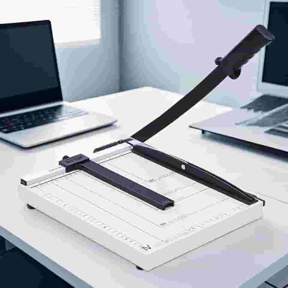 Guilhotina A4 Profissional Em Metal Cortador Manual De Papel Protetor de Segurança e Bloqueio de Lâmina Aparador de Papel Guilhotina para Serviços Gráficos Capacidade para 12 Folhas