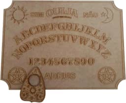 Tabuleiro Tabua Ouija em portugues em mdf jogo Wicca completo decoração m4