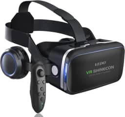 Oculos VR, Fone de Ouvido Virtual Reality 3D, Capacetes de Cabeça para TV, Filmes e Jogos de Vídeo Compatível Com Android, Suporte 4,7-6,53 Polegadas Com Controle Remoto