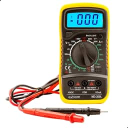 Multímetro Digital Profissional com Display Iluminado, Função HOLD, Mede AC/DC, hFE, Resistência e Continuidade – CAT II 1000V com Bateria Inclusa