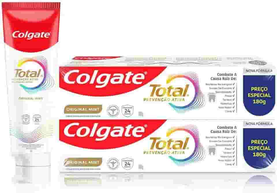 Creme Dental Colgate Total Original Mint, Prevenção Ativa, 180g 2 unidades