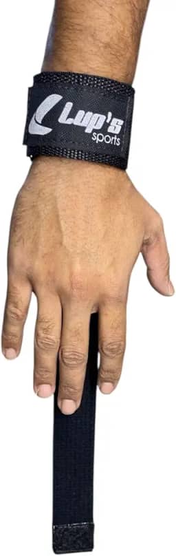 Lup's Sports Tala com Munhequeira Strap Ajustável para Crossfit, Profissional, Par, Preto