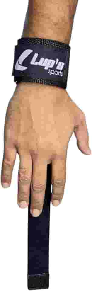 Lup's Sports Tala com Munhequeira Strap Ajustável para Crossfit, Profissional, Par, Preto