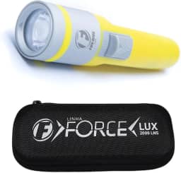 Fun Dive Lanterna de Mergulho LUX 2000 Lumens, Resistente à Água IPX-8 100m, LED de Alta Potência, 4 Modos de Iluminação, Bateria Recarregável, para Mergulho e Atividades ao Ar Livre (Amarelo)