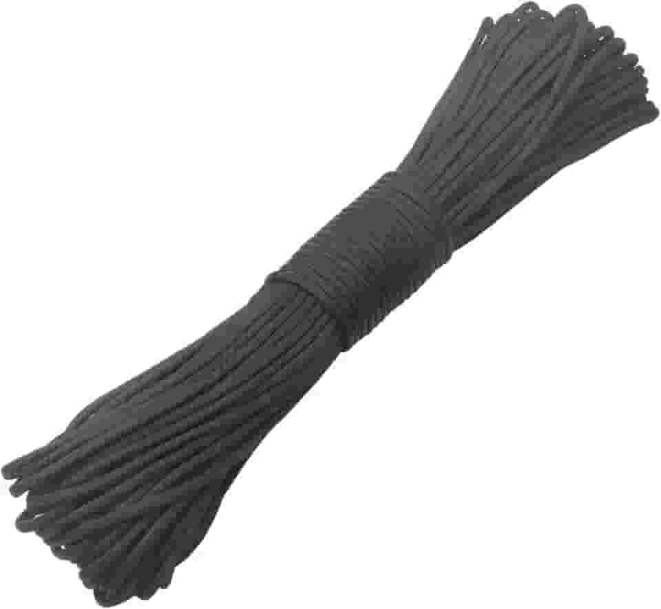 Corda de Paraquedas GeGeGeDa Paracord 9 Core 550 para Acampamento de Corda de Paraquedas 30 m, Preto, 100ft