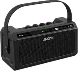 Amplificador Portátil para Guitarra Elétrica AROMA TG-08 com Bluetooth 5.0, Bateria Recarregável USB-C, 8W de Potência, Efeitos DSP (Clean/Overdrive/Delay/Reverb), 20 Ritmos e Metrônomo - Ideal