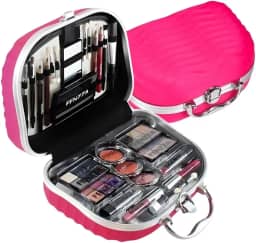 Maleta De Maquiagem Completa Portátil Fenzza - Rosa